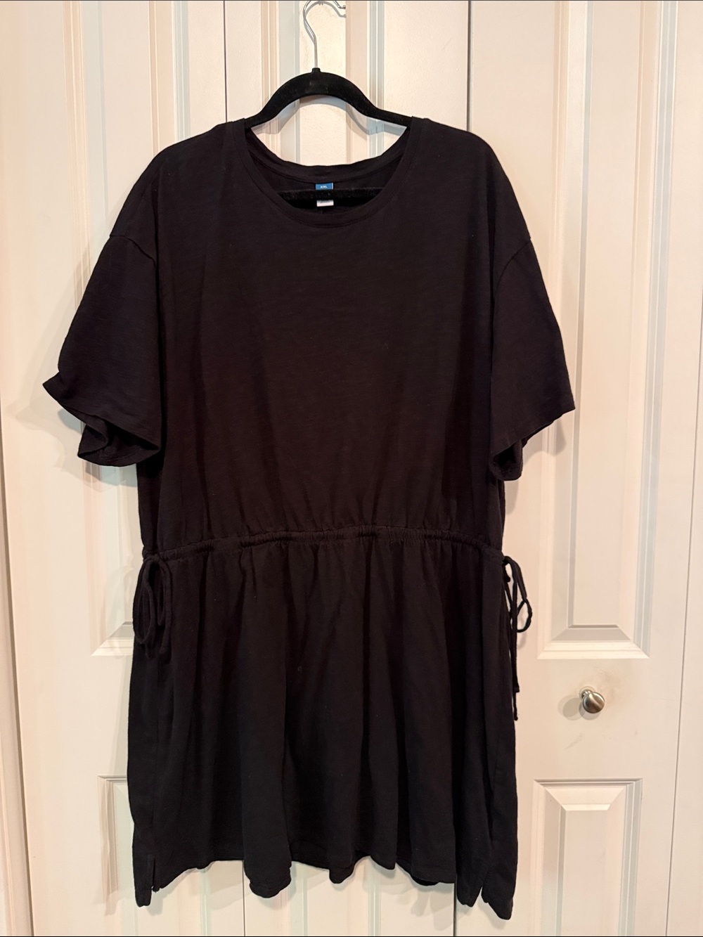 Old Navy Black Short Sleeve dress with Drawstring